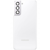 Capac Baterie Samsung Galaxy S21 5G G991, cu Geam Camera Spate, Alb, Second Hand