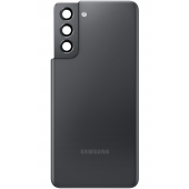 Capac Baterie Samsung Galaxy S21 5G G991, cu Geam Camera Spate, Gri (Phantom Gray), Swap