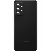 Capac Baterie Samsung Galaxy A52s 5G A528 / A52 5G A526 / A52 A525, Cu Geam Blitz - Geam Camera Spate, Negru, Swap