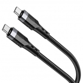 Cablu Date si Incarcare USB-C - USB-C Borofone BU35 Influence, 60W, 1.2m, Negru