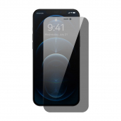 Folie de protectie Ecran Privacy Baseus pentru Apple iPhone 12 Pro Max, Sticla Securizata, Full Glue, Cu Rama Ajutatoare SGKN050502 