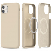 Husa MagSafe pentru Apple iPhone 11, Tech-Protect, Silicone, Bej 