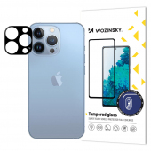 Folie de protectie Camera spate WZK pentru Apple iPhone 15 Pro Max, Sticla Securizata, Full Glue, Neagra 