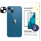 Folie de protectie Camera spate WZK pentru Apple iPhone 15, Sticla Securizata, Full Glue, Neagra 