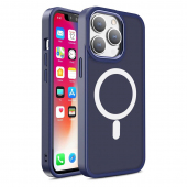 Husa MagSafe pentru Apple iPhone 15 Pro, OEM, Color Matte, Bleumarin 