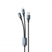 Cablu Date si Incarcare USB-A - Lightning / USB-C Dudao TGL2, 1.2m, Negru 