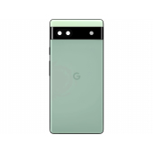 Capac Baterie Google Pixel 6a, Cu Carcasa Mijloc - Geam Blitz - Geam Camera Spate, Verde (Sage), Swap