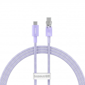 Cablu Date si Incarcare USB-A - USB-C Baseus Explorer, 100W, 2m, Mov CATS010505 
