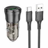 Incarcator Auto Cu Cablu USB-C Borofone BZ23 Noble, 18W, 3A, 1 x USB-A, Negru 