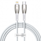Cablu Date si Incarcare USB-C - Lightning Baseus Glimmer Series, 20W, 1m, Alb CADH000002 