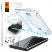 Folie de protectie Ecran Spigen EZ FIT pentru Samsung Galaxy S24 Ultra S928, Sticla Securizata, Full Glue, Set 2 bucati 