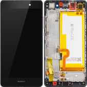 Display cu Touchscreen Huawei P8lite (2015) ALE-L21, cu Rama si Acumulator, Negru, Swap 
