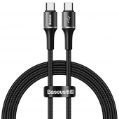 Cablu Date si Incarcare USB-C - USB-C Baseus Halo, 60W, 1m, Negru CATGH-J01 