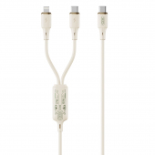 Cablu Incarcare USB-C - Lightning / USB-C XO Design NB-Q262, 100W, 1.2m, Bej