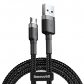 Cablu Date si Incarcare USB-A - microUSB Baseus Cafule, 18W, 0.5m, Gri CAMKLF-AG1