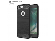 Husa TPU OEM Carbon pentru Apple iPhone 7 Plus / Apple iPhone 8 Plus, Neagra