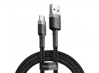 Cablu Date si Incarcare USB-A - USB-C Baseus Cafule, 18W, 2m, Gri CATKLF-CG1