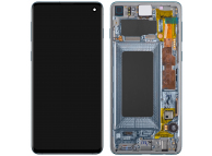Display - Touchscreen Samsung Galaxy S10 G973, Cu Rama, Albastru (Prism Blue) GH82-18850C
