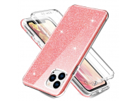 Husa pentru Apple iPhone 11 Pro Max, OEM, Shockproof Glitter Full Cover, Roz
