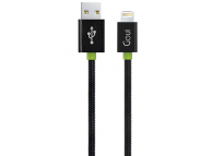 Cablu Date si Incarcare USB-A - Lightning Goui Metal Spring, 18W, 0.3m, Negru G-LC30-8PIN