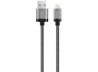 Cablu Date si Incarcare USB la Lightning Goui Metallic, 1 m, Gri G-LC8PIN-02S