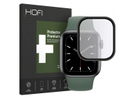 Folie Protectie HOFI Hybrid pentru Apple Watch 44mm Series, Sticla Securizata, Neagra H0FI022BLK