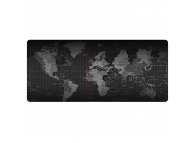 Mousepad World Map, 80 x 30 cm, negru