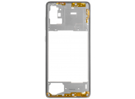 Carcasa Mijloc Samsung Galaxy A71 A715, Argintie (Prism Crush Silver)
