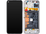 Display - Touchscreen Huawei P40 lite, Cu Rama, acumulator si piese, Argintiu (Breathing Crystal) 02353KFV 