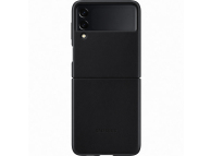 Husa Piele Samsung Galaxy Z Flip3 5G, Leather Cover, Neagra EF-VF711LBEGWW 
