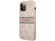 Husa Piele Guess 4G Printed Stripe pentru Apple iPhone 12 Pro Max, Roz GUHCP12L4GDPI 