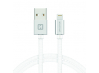 Cablu Date si Incarcare USB la Lightning Swissten, 1.2 m, Argintiu 