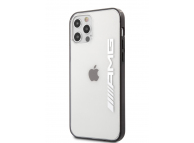 Husa TPU AMG pentru Apple iPhone 12 Pro Max, Metallic Black Edges, Transparenta AMHCP12LAESLBK 