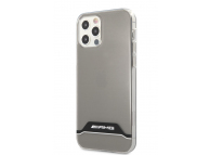 Husa Plastic - TPU AMG pentru Apple iPhone 12 / Apple iPhone 12 Pro, Horizontal Stripes, Neagra Transparenta AMHCP12MTCBW 
