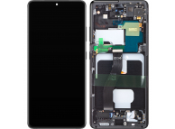 Display cu Touchscreen Samsung Galaxy S21 Ultra 5G G998, cu Rama, Negru, Service Pack GH82-26035A