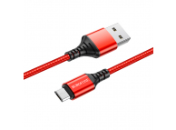 Cablu Date si Incarcare USB la MicroUSB Borofone BX54 Ultra bright, 1 m, 2.4A, Rosu 