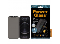 Folie Protectie Ecran PanzerGlass CamSlider pentru Apple iPhone 12 / Apple iPhone 12 Pro, Sticla securizata, Full Face, Privacy, Neagra 