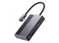 Hub USB Type-C Baseus Magic, 100W, HDMI, SD / MicroSD, USB, Jack 3.5mm, Gri CAHUB-DA0G