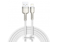 Cablu Date si Incarcare USB la Lightning Baseus Cafule Series Metal, 2 m, 2.4A, Alb CALJK-B02 