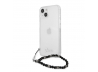 Husa Plastic Guess Script and Black Pearls pentru Apple iPhone 13 mini, Transparenta GUHCP13SKPSBK 