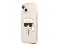Husa TPU Karl Lagerfeld Full Glitter Karl Head pentru Apple iPhone 13, Aurie KLHCP13MKHTUGLGO 