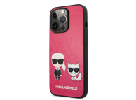 Husa Piele Karl Lagerfeld pentru Apple iPhone 13 Pro, Karl and Choupette, Ciclam KLHCP13LPCUSKCP 