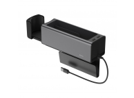 Organizator Auto Baseus Deluxe Metal Armrest, 2x USB (incarcare), Negru CRCWH-A01 