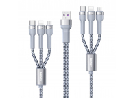 Cablu Date si Incarcare USB la 2x Lightning / 2x USB Type-C / 2x MicroUSB Remax Jany Series 6in1, 2 m, 2.4A, Gri RC-124 