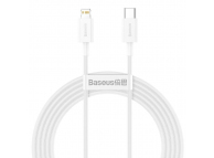 Cablu Date si Incarcare USB Type-C la Lightning Baseus Superior Series, 2 m, PD, 20W, Alb CATLYS-C02 