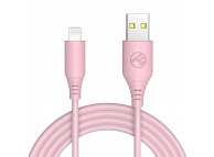 Cablu Date si Incarcare USB-A - Lightning Tellur, 15W, 1m, Roz TLL155399