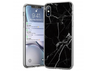 Husa TPU WZK Marble pentru Samsung Galaxy S21 FE 5G G990, Neagra 