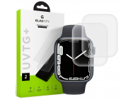 Folie Protectie Ecran GLASTIFY UVTG+ pentru Apple Watch Series 7 45mm, Sticla securizata, Set 2 buc GST010 