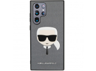 Husa Piele Karl Lagerfeld Saffiano Karl Head pentru Samsung Galaxy S22 Ultra 5G S908, Argintie KLHCS22LSAKHSL 