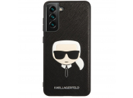 Husa Piele Karl Lagerfeld Saffiano Karl Head pentru Samsung Galaxy S21 FE 5G G990, Neagra KLHCS21FSAKHBK 